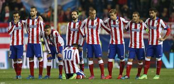 17 de marzo de 2015. El Atlético ganó al Leverkusen en la tanda de penaltis tras empatar a uno la eliminatoria de los octavos de final de la Champions en el Calderón.