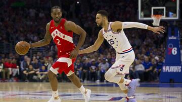 Leonard, durante el partido ante los Sixers