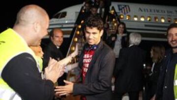 Diego Costa a su llegada a Barajas.