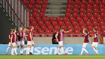 Sorloth celebra su gol a Israel en los partidos clasificatorios para el Mundial de EE UU 2026.