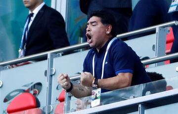 Diego Armando Maradona en el Kazán Arena. 