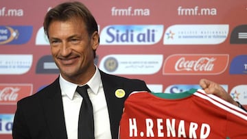 Herve Renard at his presentation as Morocco coach. 