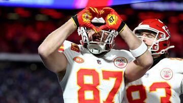 The Chiefs tight end scored two touchdowns in an eventful game at Highmark Stadium, with brother Jason also in the limelight.