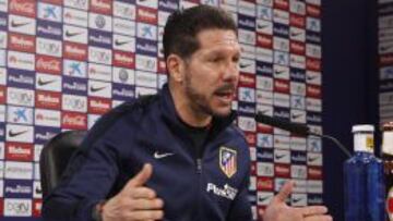 Simeone, durante una rueda de prensa.