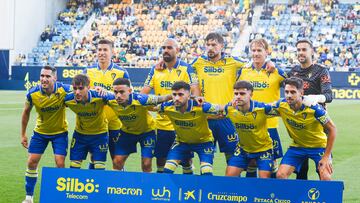 Once inicial del Cádiz ante el Almería en la tarde de ayer.