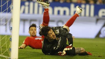 Cristian Álvarez, durante el partido contra el Fuenlabrada.