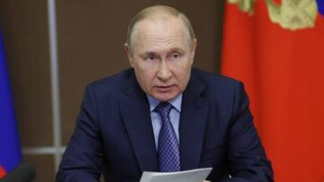 Russian President Vladimir Putin chairs a meeting of the coordination council to meet the needs of Russia's Armed Forces via a video link in Sochi on November 2, 2022. (Photo by Mikhail METZEL / SPUTNIK / AFP) (Photo by MIKHAIL METZEL/SPUTNIK/AFP via Getty Images)