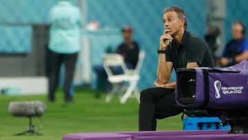 Luis Enrique durante el partido entre España y Japón