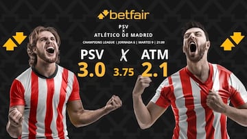 PSV Eindhoven vs. Atlético de Madrid: horario, dónde ver, pronósticos y clasificación