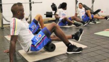 Helibelton, preparándose para su debut con la Selección Colombia.