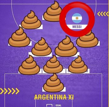 Los memes del tropiezo de Messi contra Venezuela