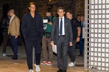 Rafal Nadal y el presidente de Telefónica, José Maria Álvarez-Pallete, en la gala.
