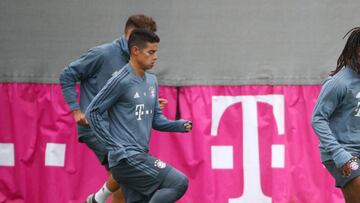 James Rodríguez durante un entrenamiento con Bayern Múnich.