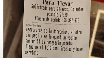 Ticket pedido para llevar