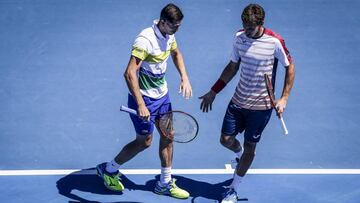 Pablo Carreno Busta y Guillermo Garcia-Lopez, durante el partido contra Feliciano Lopez y Marc Lopez.