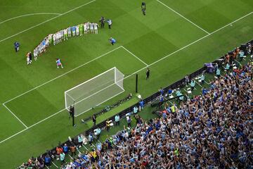 La Albiceleste celebra por todo alto la clasificación la victoria y la clasificación para la final.