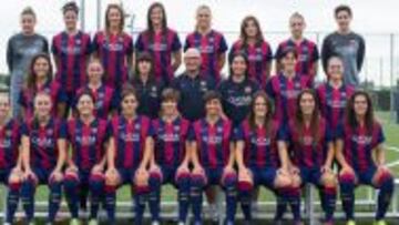 La plantilla del primer equipo del Bar&ccedil;a femenino. 