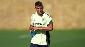 SAN PEDRO DE ALCANTARA, SPAIN - JULY 26: Rachad Fettal of Real Madrid Castilla looks on prior to the pre-season friendly match between between Marbella FC and Real Madrid Castilla at Marbella Football Center on July 26, 2025 in San Pedro de Alcantara, Spain. (Photo by Angel Martinez/Getty Images)