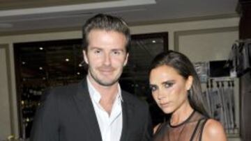 David Beckham y Victoria Beckham, su mujer, durante una cena en Los &Aacute;ngeles.