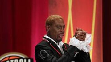 <b>EMOCIONADO. </b>Dennis Rodman sacó su lado más humano.