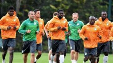 Un entrenamiento de Costa de Marfil en Brasil.