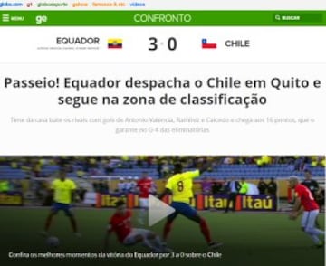 Ecuador celebra un triunfo de ensueño frente a Chile