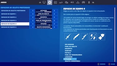 Fortnite: así es el nuevo sistema de espacios de objeto preferidos del inventario