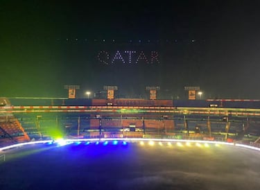 Tigres festeja con drones en el 'Volcán' el título de Concachampions