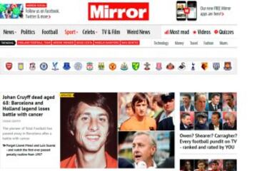 La prensa llora la muerte de Cruyff