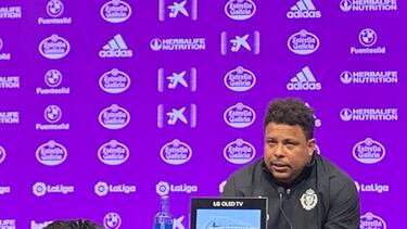 El presidente y máximo accionista del Real Valladolid, Ronaldo Nazário, en rueda de prensa.
EUROPA PRESS
24/05/2021