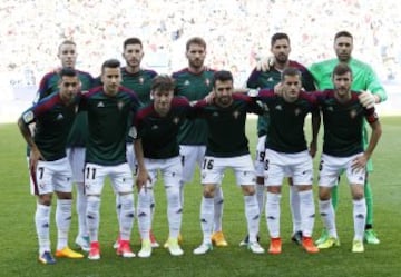 El once inicial del Osasuna. 