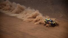 Peugeot&#039;s French driver Sebastien Loeb and co-driver Daniel Elena of Monaco compete in the Dakar Rally Stage 4 between Arequipa and Tacna, in Peru, on January 10, 2019. (Photo by Franck FIFE / AFP)