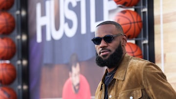 Cast member LeBron James attends a premiere for the film "Hustle" in Los Angeles, California