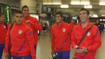 <b>RECIBIMIENTO. </b>Reyes, muy sonriente, también fue protagonista en la llegada del Atleti a Albacete.