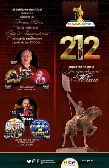 Grito de Independencia en México 2022: Artistas que tendrán conciertos en EDOMEX