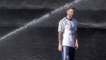 LEO MESSI with Argentina at Complo Sparts Stadium in SAN JOSE , CALIFORNIA