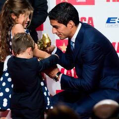 Luis Suárez, emocionado en su discurso de la Bota de Oro