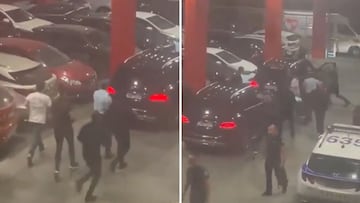 El presidente del Panathinaikos huye a toda carrera por el párking de la cancha de Olympiacos para no ser arrestado por la policía