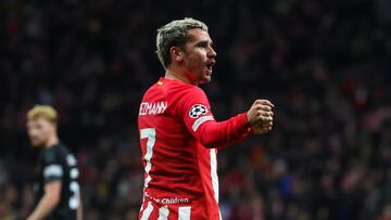 Antoine Griezmann celebra el tercer gol del Atlético contra el Celtic.