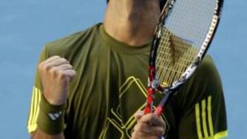 <b>FELIZ</b>. El madrileño Fernando Verdasco consiguió hoy el resultado más importante de su carrera deportiva.