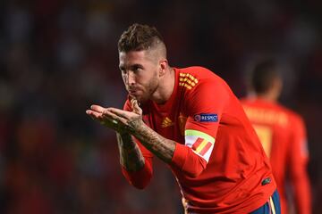 5-0. Sergio Ramos celebró el quinto gol.