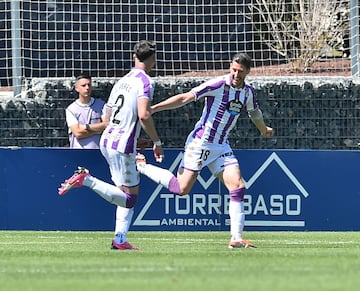 El Valladolid se sitúa a un paso del ascenso directo después del recital de Escudero ante el Amorebieta. El lateral hizo el primer doblete de su carrera para doblegar al equipo vasco y este hito le sirve, además, para proclamarse como el protagonista de la jornada.