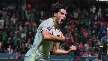 Raul Jimenez of Mexico during the Quarterfinals second leg match between Mexican National Team (Mexico) and Honduras as part of the Concacaf Nations League 2024-2025 at Nemesio Diez Stadium on November 19, 2024 in Toluca, Estado de Mexico, Mexico.