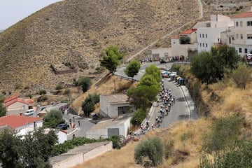 El pelotón durante la novena etapa de La Vuelta.