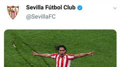 El Sevilla 'anuncia' a Falcao en Twitter y luego lo borra