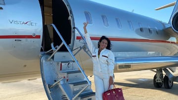 Imagen de Georgina Rodríguez en un jet privado.