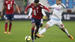 Lucas Silva (right) in action for  Olympique Marseille. 