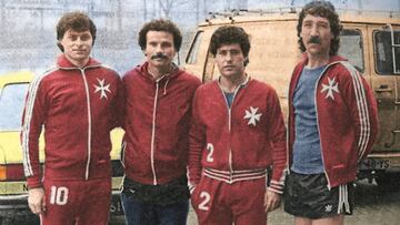 Farrugia. Mario, Raymond, Emanuel y Edwin en 1983.