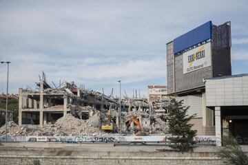 Aspecto de la demolición del Estadio Vicente Calderón a 6 de agosto de 2019.
