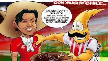 Necaxa promociona el partido con simpática caricatura de Matías Fernández